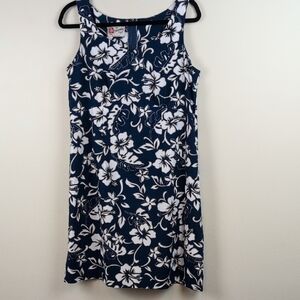 Hilo Hattie The Hawaiian Original Floral Sleeveless Cotton Poplin Dress  Size 14